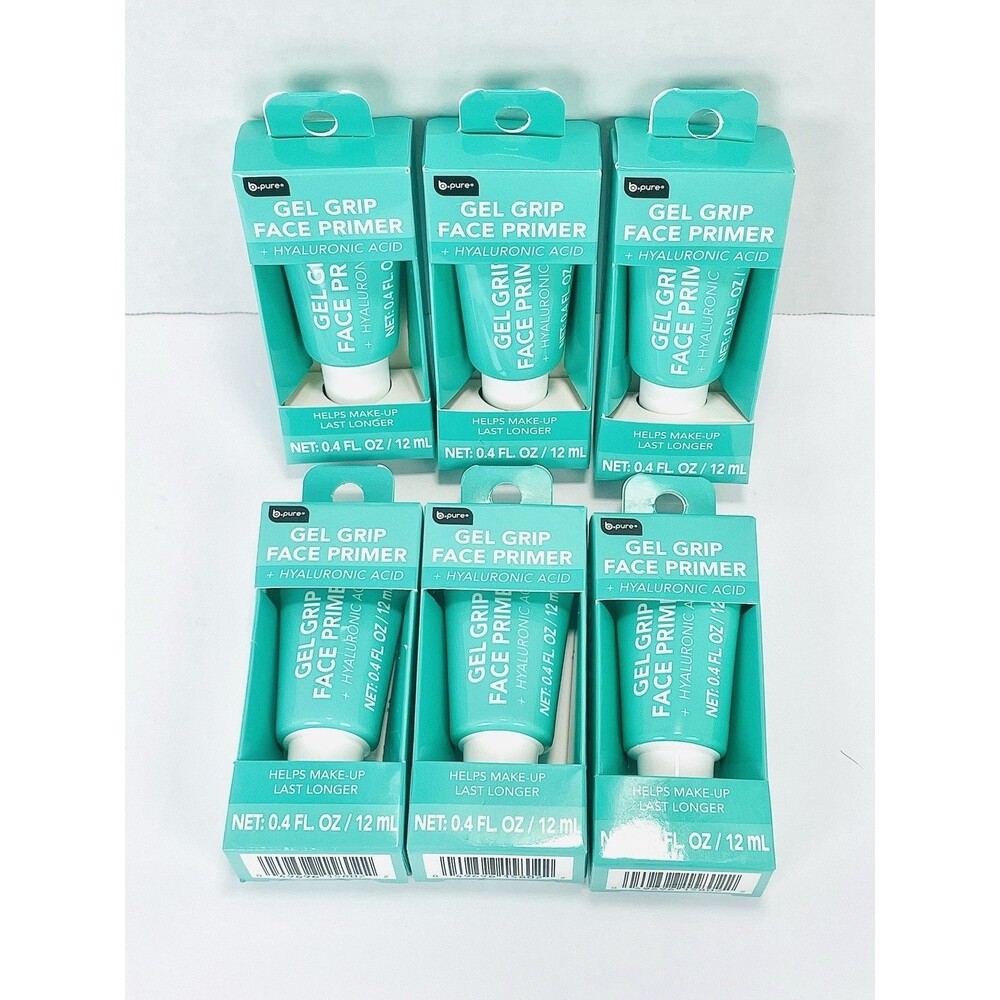 6 Pack B Pure Gel Grip Face Primer with Hyaluronic Acid 0.4 fl oz each NIB